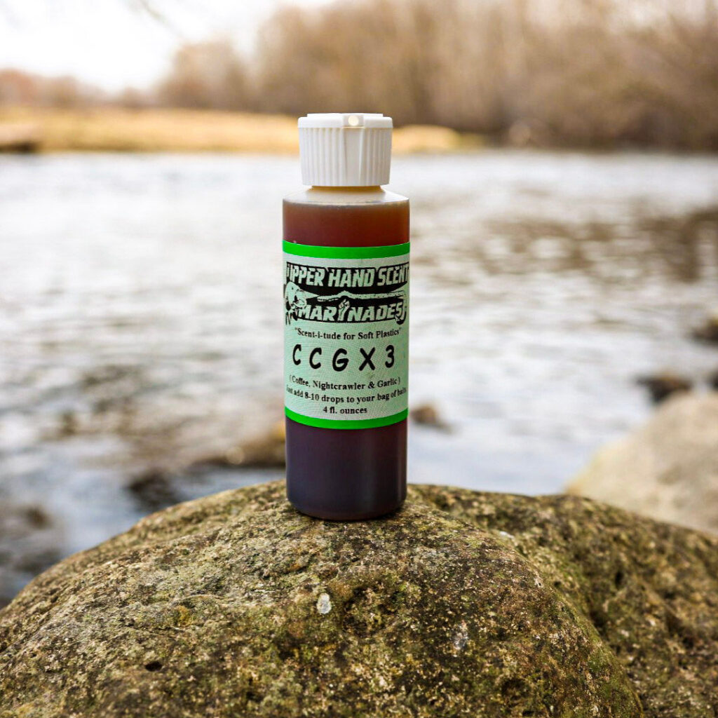 Bottle of Upper Hand Scents liquid fishing scent. CCGX3